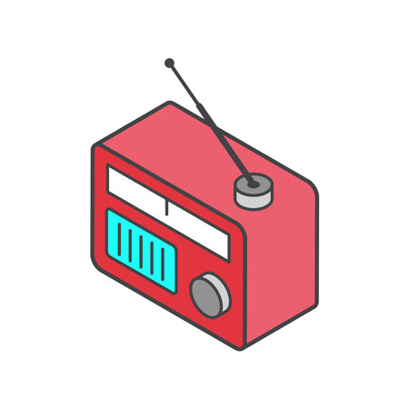 Isometric Radio icon vector design element templates simple and modern conceptのイラスト素材