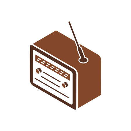 Isometric Radio icon vector design element templates simple and modern conceptのイラスト素材