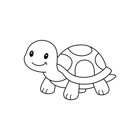 Cute cartoon Turtle coloring book illustration vector design templates simple and modernのイラスト素材