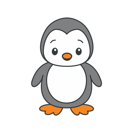 Cute cartoon Penguin coloring book illustration vector design templates simple and modern conceptのイラスト素材