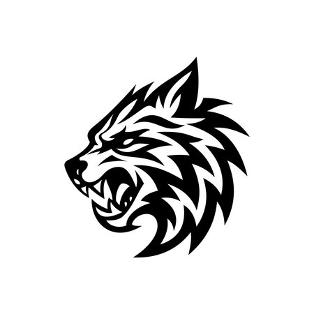 Tribal Tattoo Wolf design vector templates simple and modern conceptのイラスト素材