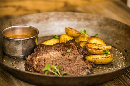 The food in the restaurant. Food styling and restaurant meal serving. Gourmet restaurant menu concept. Creative stylist restaurantの写真素材