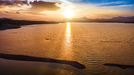 Liptov region Slovakia. Sunset over Liptov region in the backround with Liptovska mara lake and...