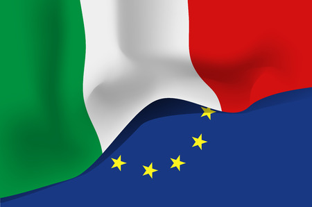 Italy national waving flag.のイラスト素材