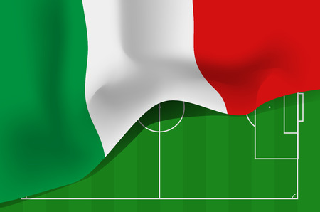 Italy national waving flag.のイラスト素材