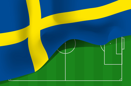 Illustration for Sweden national waving flag. - Royalty Free Image