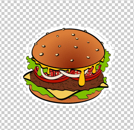 Pop art retro burgerのイラスト素材