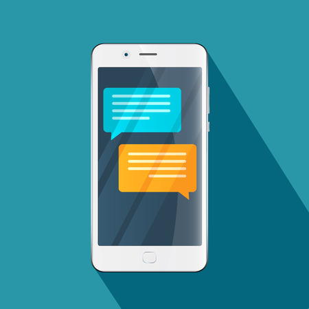 Smartphone chat messages notification vector illustrationのイラスト素材