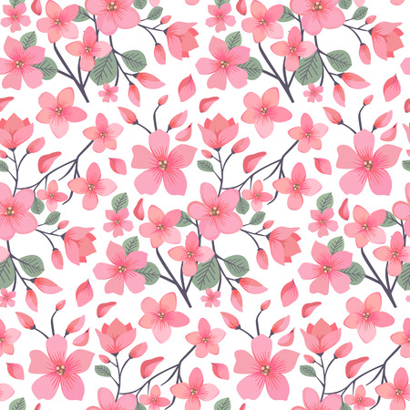 Elegant floral summer or spring pattern templateのイラスト素材