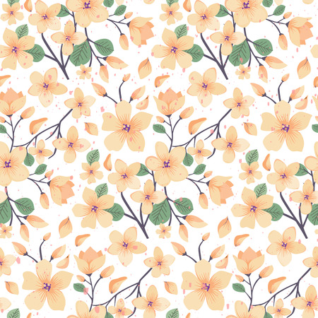 Elegant floral summer or spring pattern templateのイラスト素材