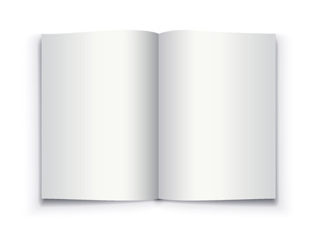 Realistic template of blank pages on white background.のイラスト素材