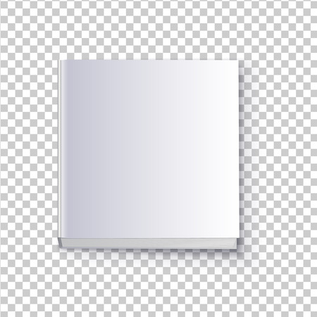 Mockup books template. Empty cover of square book, magazine, notebook, booklet or brochure.のイラスト素材