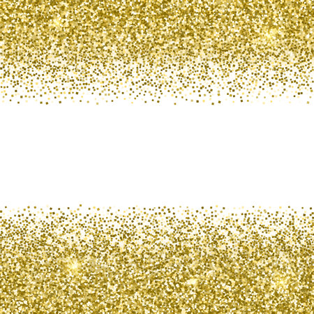 Gold glittery frame with white background. Sparkle golden vector background. Seamless patternのイラスト素材