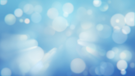 Winter bokeh effect. Cold blue blurred lights. Magical shiny lights background.の写真素材