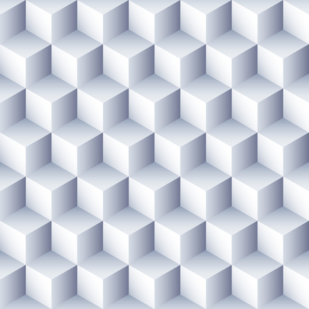 Geometric abstract background. 3D Cubes pattern. Volume hexagon seamless texture. Optical illusion pattern.のイラスト素材