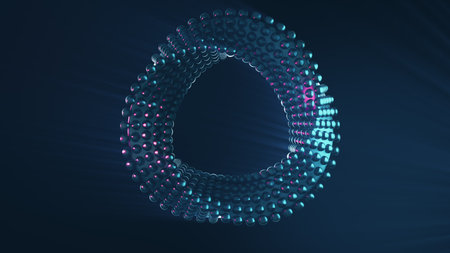 Futuristic abstract twisted geometry spinning in a seamless VJ loop. Hypnotic circular sci-fi motion...