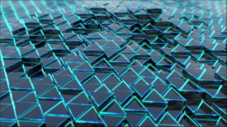 Futuristic Triangle waving surface seamless loop.の写真素材