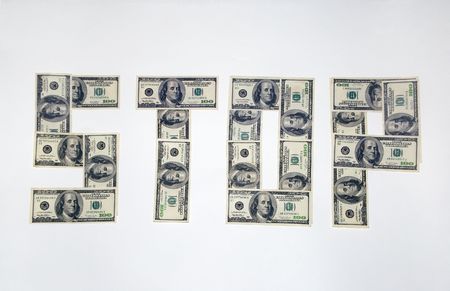 Inscription on English - stopの写真素材