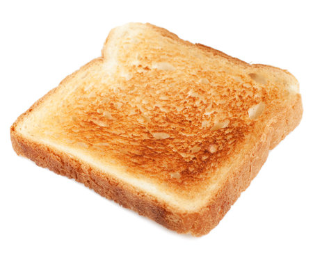Single toast isolated on white