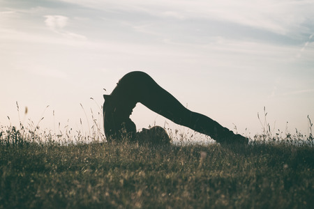 Yoga-Halasana/Plow poseの写真素材