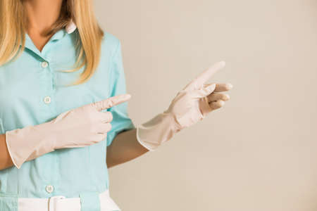Image of medical nurse pointing.の写真素材