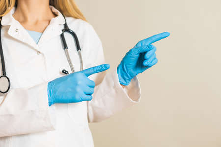 Image of female doctor pointing.の写真素材