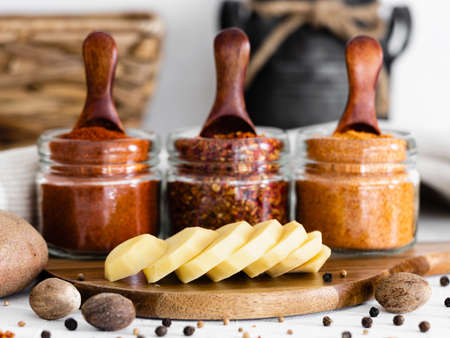 Spices for potatoes.の写真素材