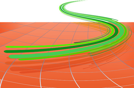 Abstract background with the green bent lines. Vector illustrationのイラスト素材