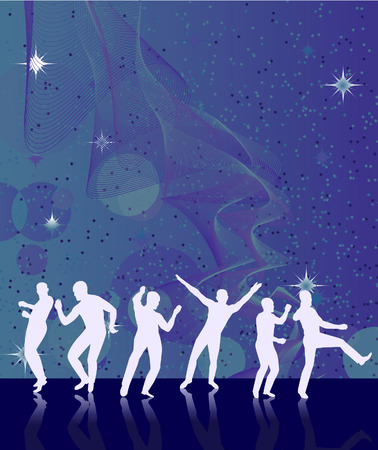 Abstract background with dancers. Vector illustration. Vector illustrationのイラスト素材