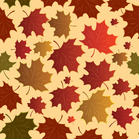 Seamless a background with maple leaves. Vector illustrationのイラスト素材