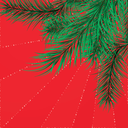 Framework from green pine branches. Vector illustrationのイラスト素材