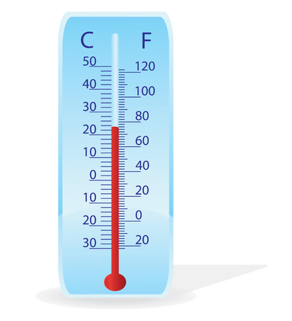 Vector illustration of a thermometer on a white backgroundのイラスト素材