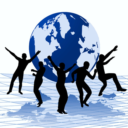 Abstract background with dancers. Vector illustration. Vector illustrationのイラスト素材