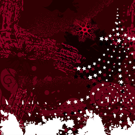 Grunge background with a fur-tree. illustrationのイラスト素材