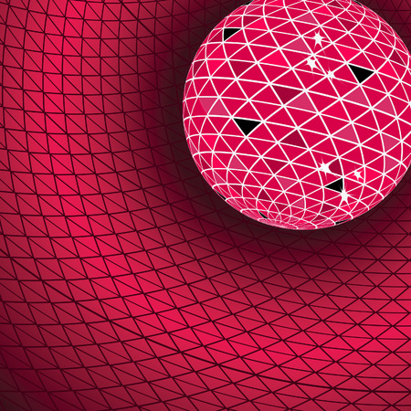 Red disco ball on an abstract background. のイラスト素材