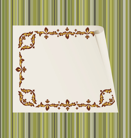 Beautiful framework on a straw background. のイラスト素材