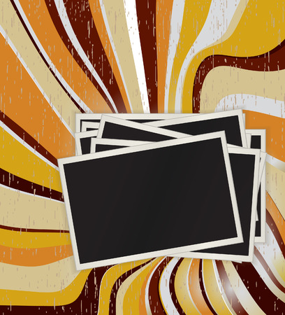 Photos on an abstract background with waves.のイラスト素材