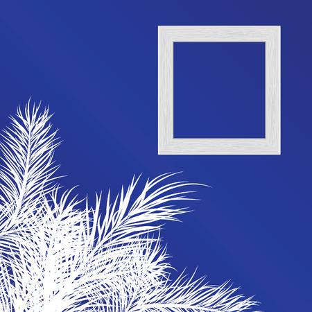 Framework for a photo against with pine branches. illustrationのイラスト素材