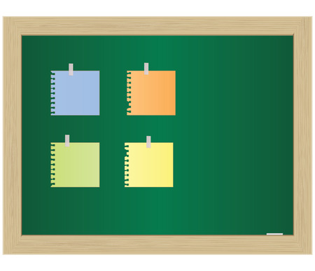 The empty paper attached to a school board.のイラスト素材