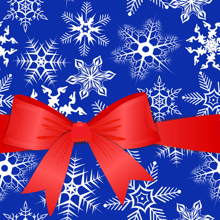 Red bow on a Christmas background のイラスト素材