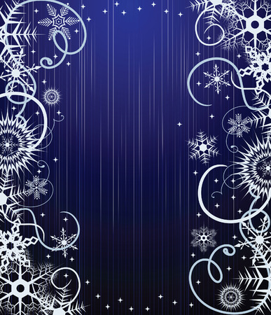 Winter blue background with snowflakes.  illustrationのイラスト素材