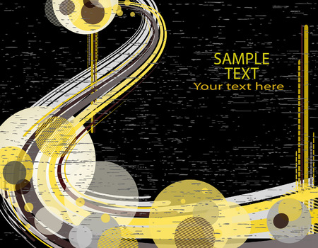 Abstract background with waves and circles. のイラスト素材