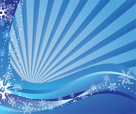 Christmas background with snowflakes and waves.  のイラスト素材