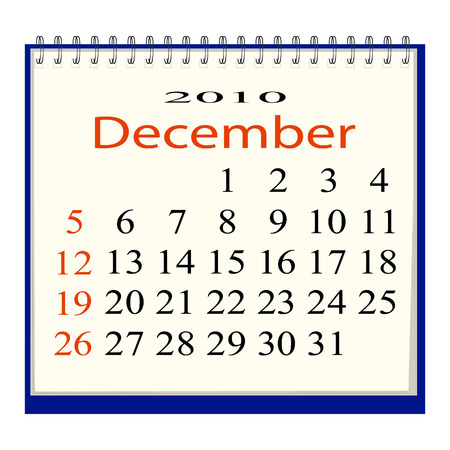  image of a calendar for December, 2010のイラスト素材