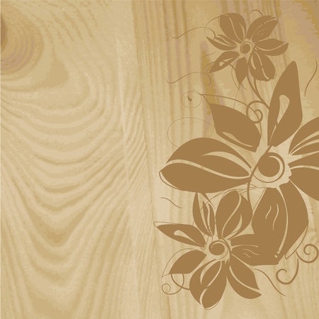 Wooden structure with flower pattern. Vector illustrationのイラスト素材