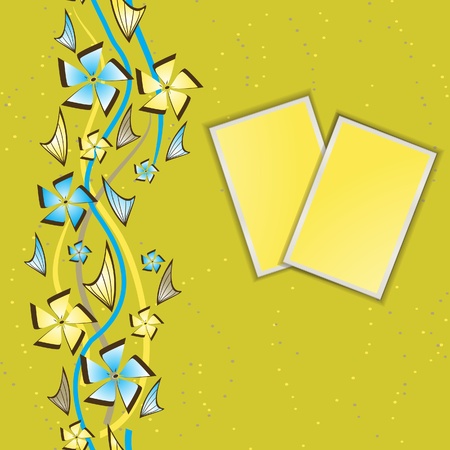 vintage frame with flowers and a photoのイラスト素材