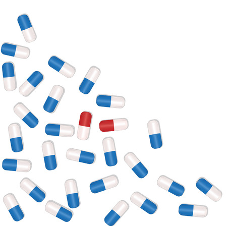 Abstract banner with medical capsules. Vector illustrationのイラスト素材