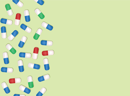 Abstract banner with medical capsules. Vector illustrationのイラスト素材