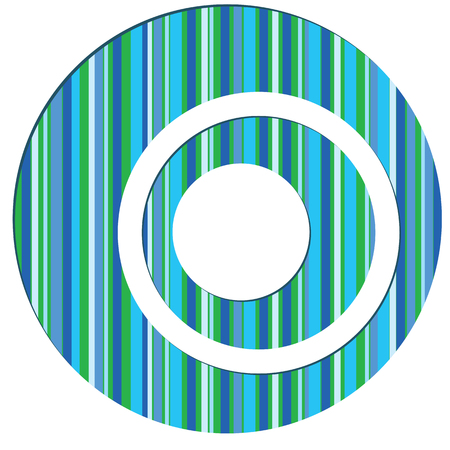 Continuous blue and green striped spiral Illustration.のイラスト素材