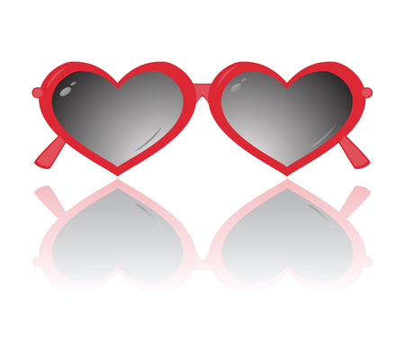 Sunglasses in the form of heart isolated on a white background. Vectir illustrationのイラスト素材
